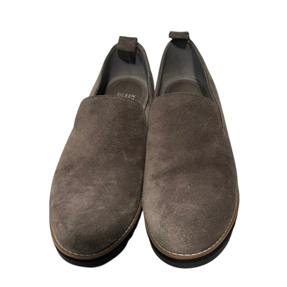 EILEEN FISHER Embrace Gray Suede Slip On Loafers Sz 9 Classy Comfort Office - Picture 4 of 9